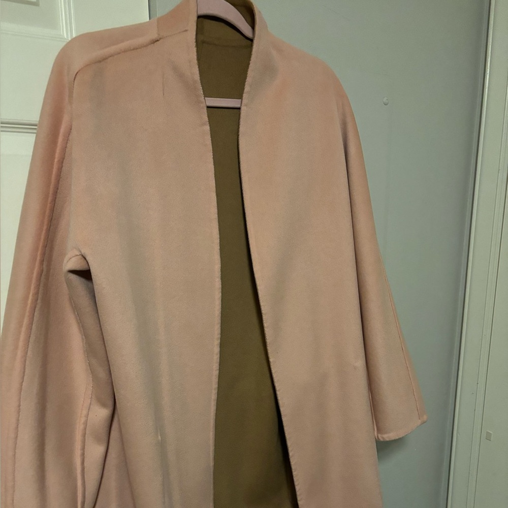 Vince L Cashmere Blend Camel-to-Blush Pink Reversible MIDI Coat/Jacket NWOT